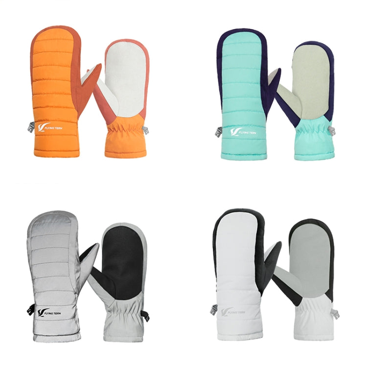 FLYING TERN 307 Outdoor Sports Fleece Waterproof Wear-resistant Children Gloves(White) - Safety Gloves by FLYING TERN | Online Shopping UK | buy2fix