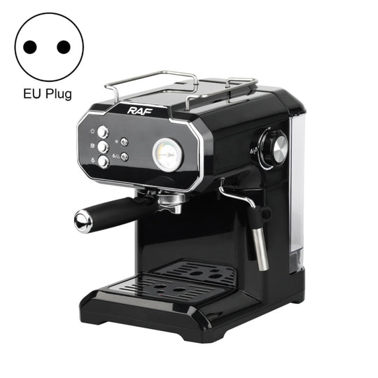 RAF R.104 Home Small Semi Automatic High Pressure Steam Milk Foaming Coffee Machine, EU Plug(Black)