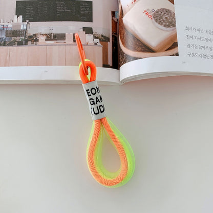 5 PCS Mobile Phone Case Fluorescent Lanyard Cellphone Wrist Rope(Orange Yellow) - Lanyards & Wrist Straps by buy2fix | Online Shopping UK | buy2fix