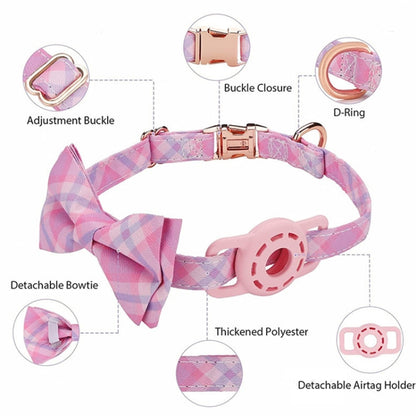 Pet Tracker Collar Insert Buckle Bow Collar For AirTag(Mint Green) - Pet Series by buy2fix | Online Shopping UK | buy2fix