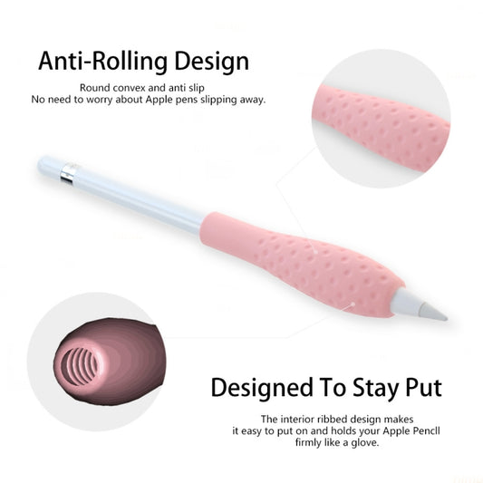 Tablet Stylus Pencil Silicone Case For Apple Pencil 1/2 Gen(Pink) by buy2fix