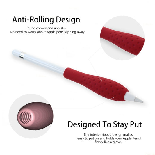 Tablet Stylus Pencil Silicone Case For Apple Pencil 1/2 Gen(Red) by buy2fix