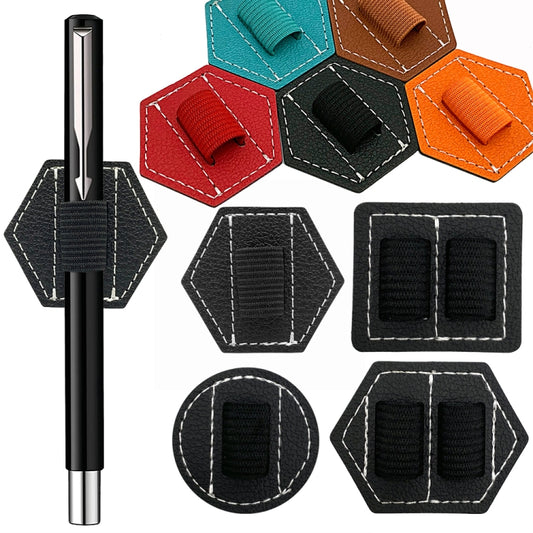 5 PCS Capacitive Pen Bag Self Adhesive Pen Holder PU Pen Clip,Style: Hexagon Double Black by buy2fix