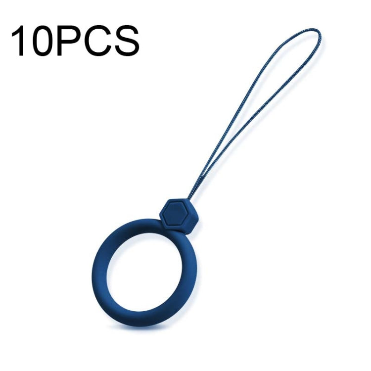 10 PCS Silicone Ring Mobile Phone Lanyard Water Bottle Anti-fall Pendant(Midnight Blue) - Lanyards & Wrist Straps by buy2fix | Online Shopping UK | buy2fix