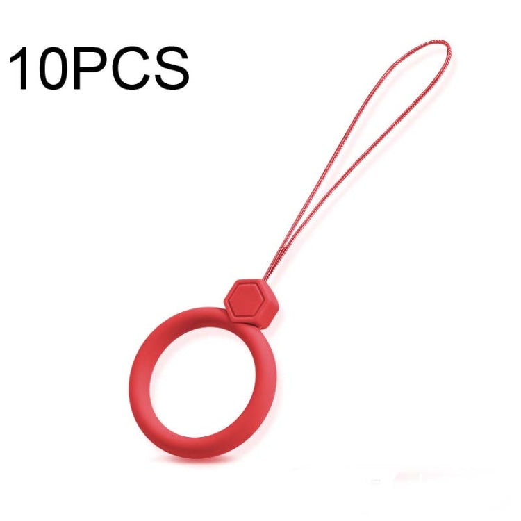 10 PCS Silicone Ring Mobile Phone Lanyard Water Bottle Anti-fall Pendant(Tea Red) - Lanyards & Wrist Straps by buy2fix | Online Shopping UK | buy2fix