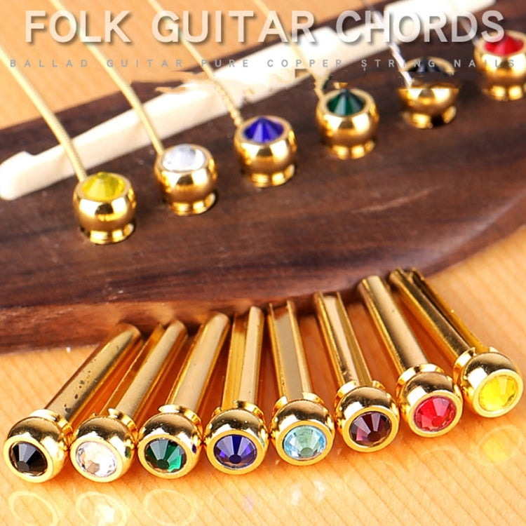 6PCS Guitar Dipping Pure Copper Citrimine Guitar Caps, Style: Crystal Head (Yellow) - Guitar Tuner Accessories by buy2fix | Online Shopping UK | buy2fix
