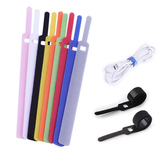 50 PCS Needle Shape Self-adhesive Data Cable Organizer Colorful Bundles 15 x 300mm(Black) by buy2fix