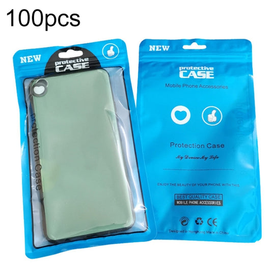 100PCS Phone Case Plastic Self-Sealing Pearl Packaging Bags, Size: 12x21cm (Blue)