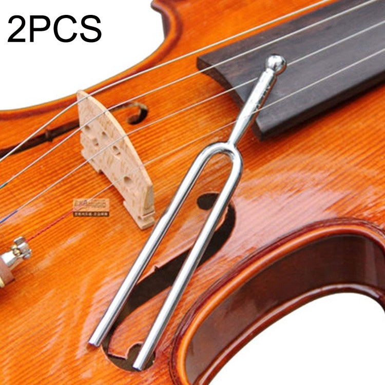 2 PCS Resonant Standard Teaching Sound Fork Stainless Steel Violin Instrument Music Sound Fork(Silver) - Other Accessories by buy2fix | Online Shopping UK | buy2fix