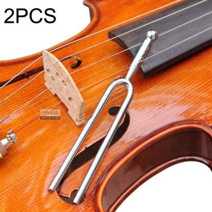 2 PCS Resonant Standard Teaching Sound Fork Stainless Steel Violin Instrument Music Sound Fork(Silver) - Other Accessories by buy2fix | Online Shopping UK | buy2fix