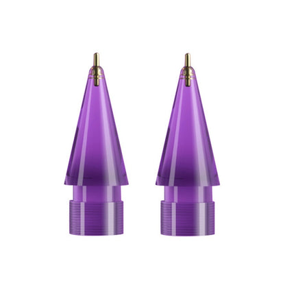 For Apple Pencil 1/2 2pcs Stylus Transparent Replacement Needle Nib, Spec: Extended (Purple) - Pencil Accessories by buy2fix | Online Shopping UK | buy2fix