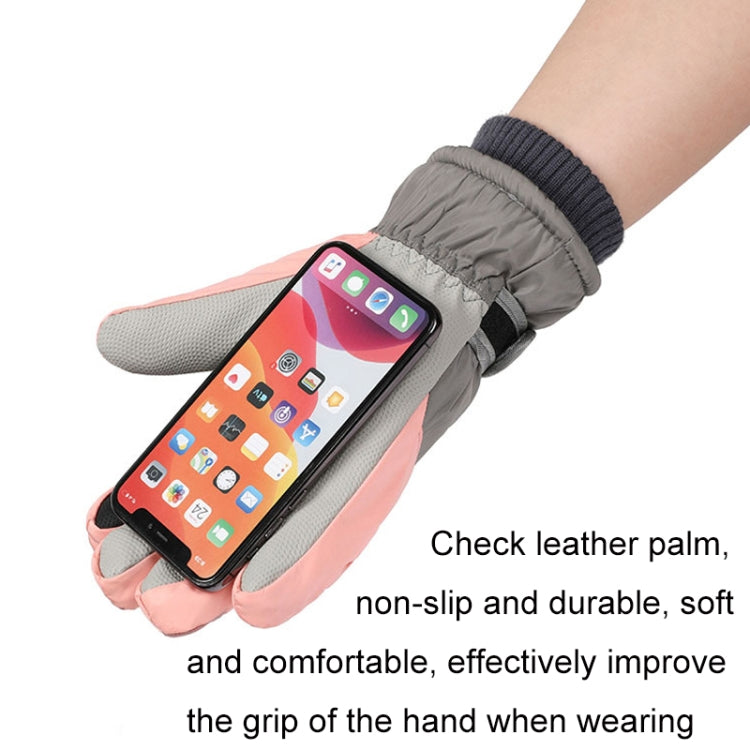 1 Pair Winter Fleece Thickened Warm And Windproof Outdoor Riding Motorcycle Gloves, Size: Free Code(Pink + Blue) - Full Finger Gloves by buy2fix | Online Shopping UK | buy2fix