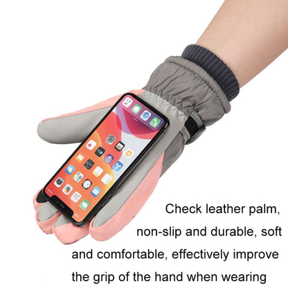 1 Pair Winter Fleece Thickened Warm And Windproof Outdoor Riding Motorcycle Gloves, Size: Free Code(Pink + Blue) - Full Finger Gloves by buy2fix | Online Shopping UK | buy2fix