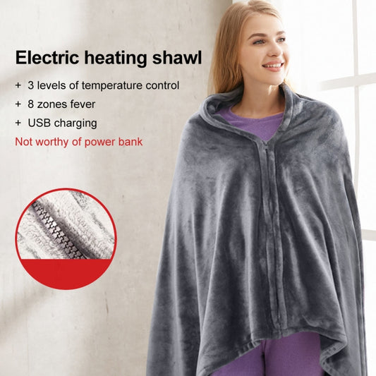 3-speed Temperature Control 8-zone Heating USB Electric Shawl Electric Blanket 150 x 85cm(Gray) by buy2fix