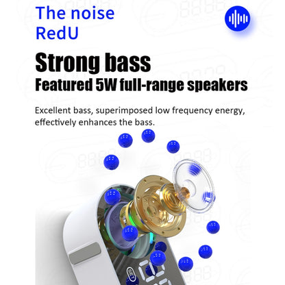 RBT-G30 Mirror Colorful Light Subwoofer Bluetooth Alarm Clock Audio, Spec: Sensor Version (Black) - Desktop Speaker by buy2fix | Online Shopping UK | buy2fix