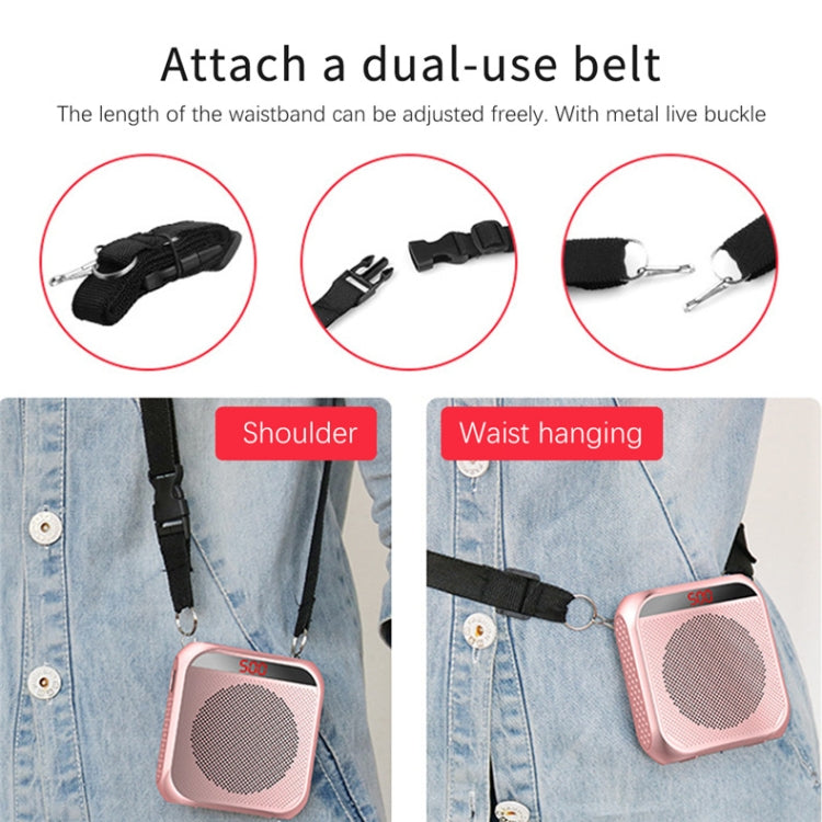 S17 Mini Portable Tour Guide Teaching Loudspeaker with Screen Display(Rose Gold) - Loudspeaker by buy2fix | Online Shopping UK | buy2fix