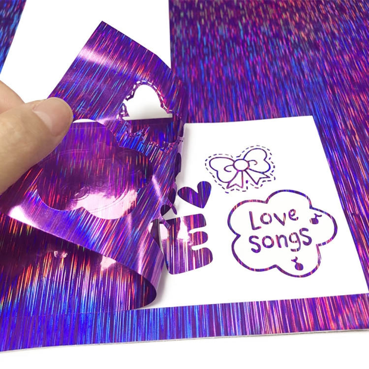 30.5 x 100cm Illusion Laser Brushed Glitter Self-Adhesive Vinyl Engraving Sticker(Purple) - Sticker by buy2fix | Online Shopping UK | buy2fix