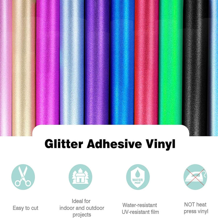 30 x 50cm Glitter Adhesive Craft Permanent Vinyl Film For Cup Wall Glass Decor(Light Blue) - Sticker by buy2fix | Online Shopping UK | buy2fix