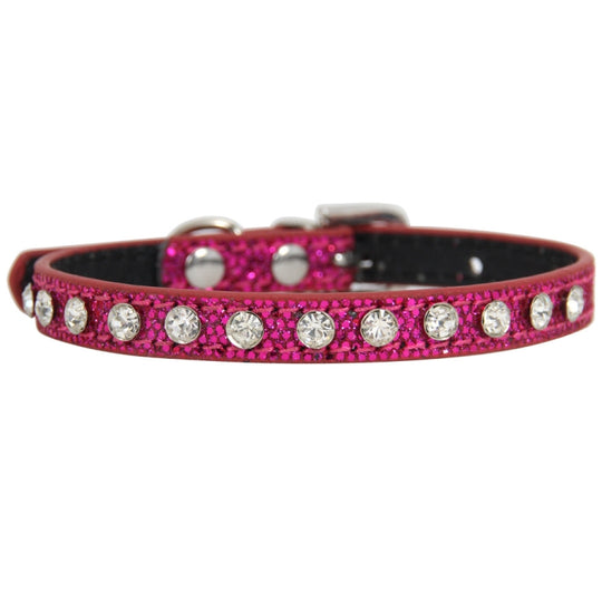1.5 x 30cm Glitter Diamond Cat Neck Collar Decorative Supplies, Color: Diamond Rose Red