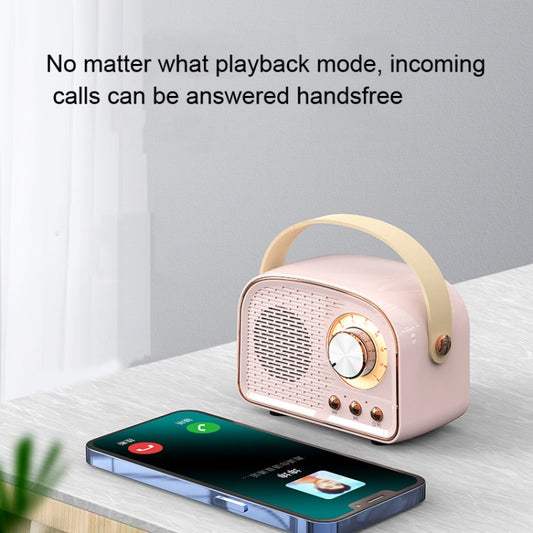 DW21 Vintage Radio BT Speaker Support TF Card/U Disk to Play(Pink) by buy2fix