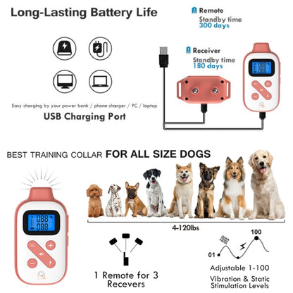 PaiPaitek PD523 1000m Remote Control Rechargeable Waterproof Dog Trainer - Training Aids by PaiPaitek | Online Shopping UK | buy2fix