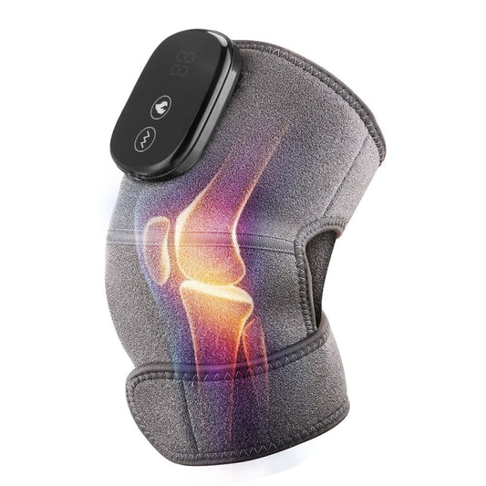 Electric Heating Therapy Knee Massager Vibration Massage Knee Pad(Gray) by buy2fix