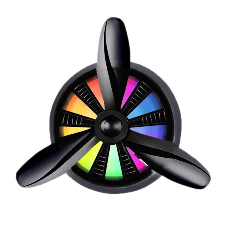 Car Air Outlet Perfume Aromatherapy Swivel Fan With Light(Black) - Air Freshener by buy2fix | Online Shopping UK | buy2fix