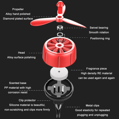 Car Air Outlet Perfume Aromatherapy Swivel Fan With Light(Black) - Air Freshener by buy2fix | Online Shopping UK | buy2fix