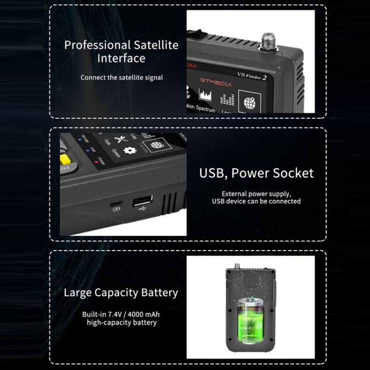 GTMedia Full HD Digital Satellite Finder With 3.5 Inch LCD Screen(With Bag) - Satellite Finder by GTMedia | Online Shopping UK | buy2fix