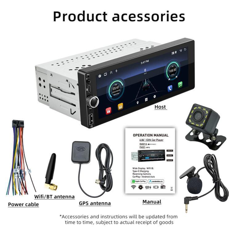 Car Radio Wireless Bluetooth Hands-Free Android Navigation, Memory: 2+64G(With Camera+Microphone) - Car MP3 & MP4 & MP5 by buy2fix | Online Shopping UK | buy2fix