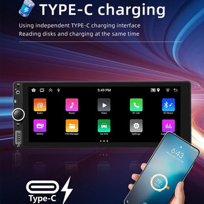 Car Radio Wireless Bluetooth Hands-Free Android Navigation, Memory: 2+64G(With Camera+Microphone) - Car MP3 & MP4 & MP5 by buy2fix | Online Shopping UK | buy2fix