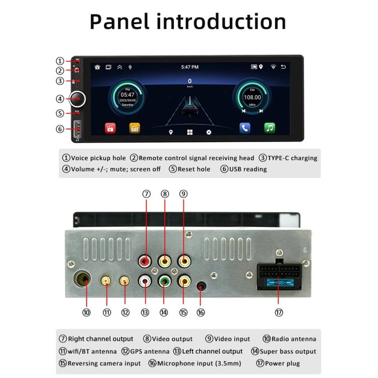 Car Radio Wireless Bluetooth Hands-Free Android Navigation, Memory: 2+64G(With Camera+Microphone) - Car MP3 & MP4 & MP5 by buy2fix | Online Shopping UK | buy2fix