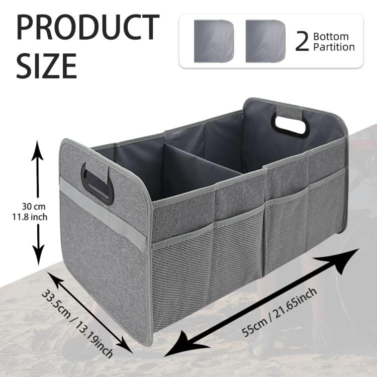 Car Trunk Folding Oxford Fabric Storage Bag(Gray) - Stowing Tidying by buy2fix | Online Shopping UK | buy2fix