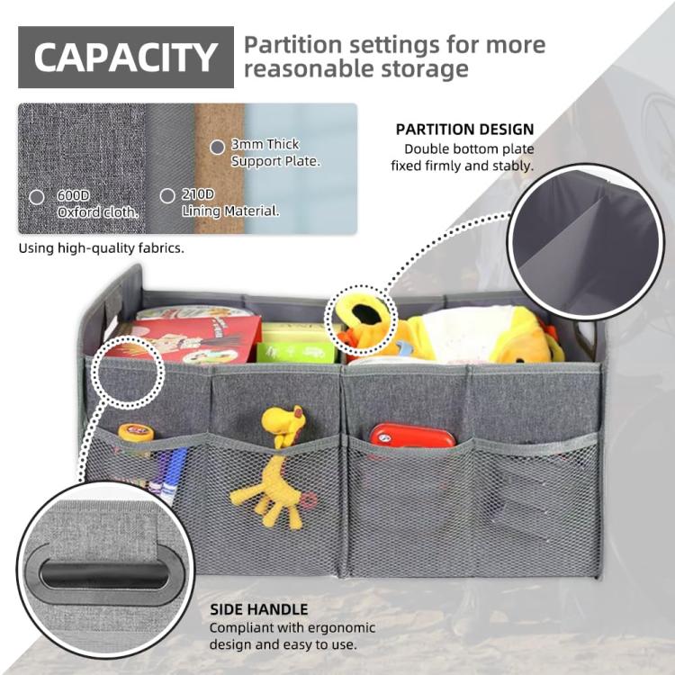 Car Trunk Folding Oxford Fabric Storage Bag(Gray) - Stowing Tidying by buy2fix | Online Shopping UK | buy2fix