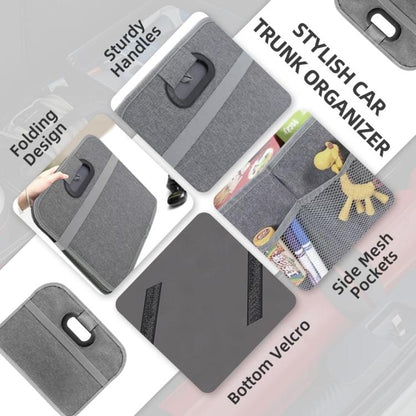 Car Trunk Folding Oxford Fabric Storage Bag(Gray) - Stowing Tidying by buy2fix | Online Shopping UK | buy2fix