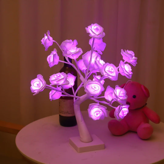 SJ-SD042 Rose Tree LED Christmas Party Decoration Light, Style: Detachable Base(Purple)