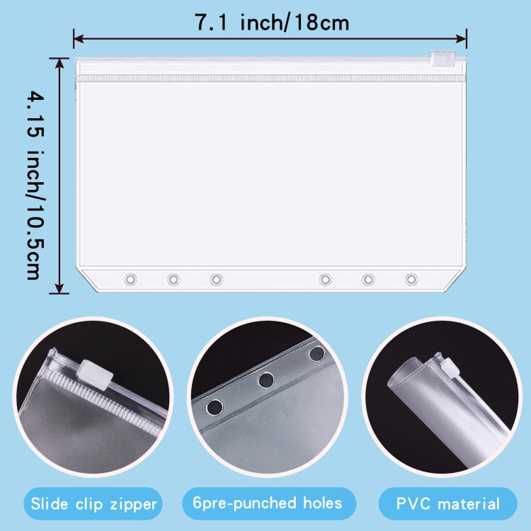 A6 Leather Loose-leaf Budget Book Handbook Notepad(Water Blue) by buy2fix