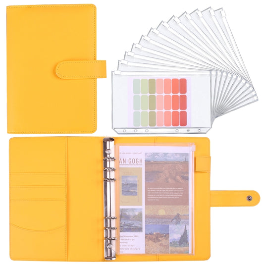 A5 Macaron Notebook PU Loose-leaf Cash Budget Handbook(Yellow) - Notebooks by buy2fix | Online Shopping UK | buy2fix