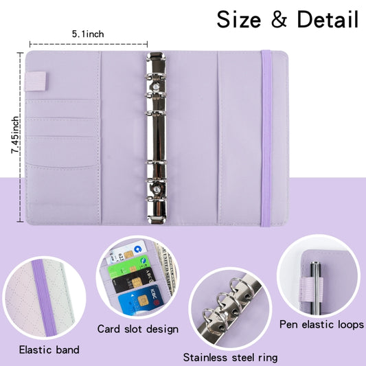 A6 Gradient Macaroon Loose-leaf Handbook Cash Budget Book(Blue Green Purple) by buy2fix