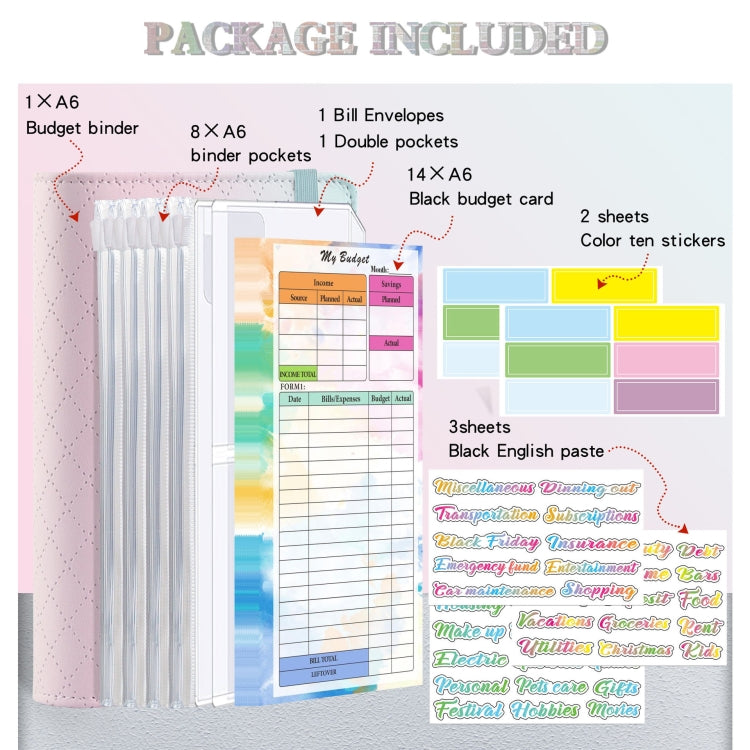 A6 Gradient Macaroon Loose-leaf Handbook Cash Budget Book(Blue Green Purple) - Notebooks by buy2fix | Online Shopping UK | buy2fix