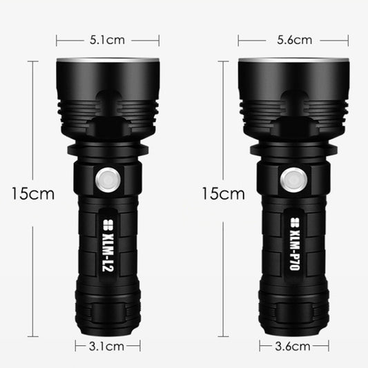 Strong Light Outdoor Waterproof Camping Aluminum LED Flashlight, Style: L2 (Without Battery) by buy2fix