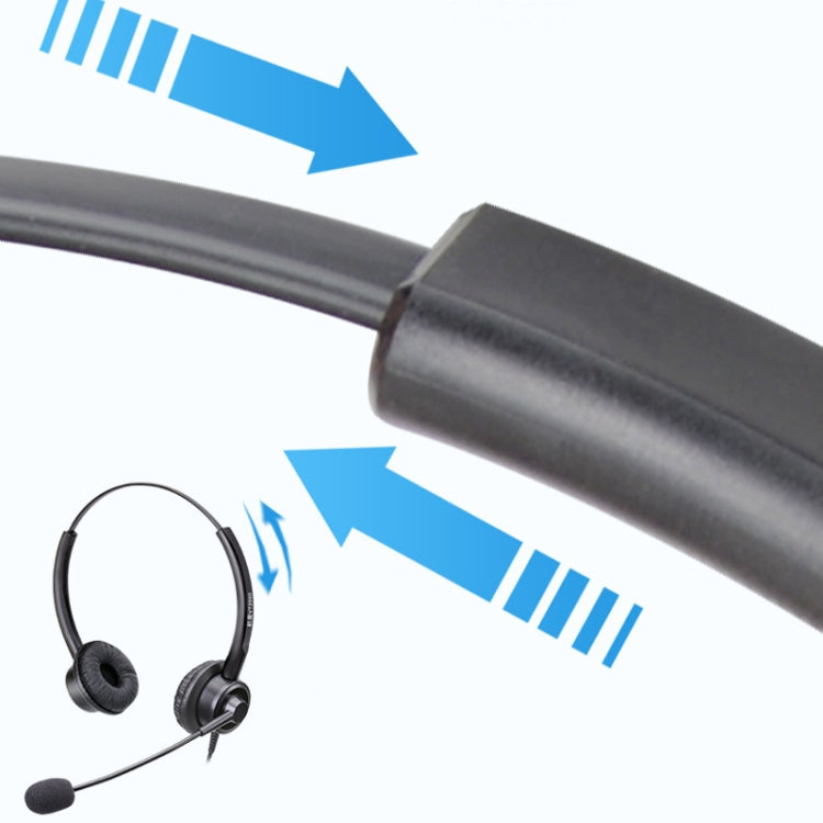 VT200D Double Ears Telephone Headset Operator Headset With Mic,Spec: USB Head with Tuning by buy2fix