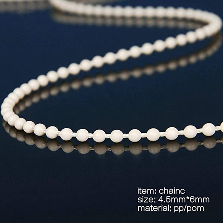 2PCS 10m Bead Chain White Beads Shutter Venetian Blinds Curtain Accessories 4.5 x 6mm Mirabilis Beads - Curtain Decorative Accessories by buy2fix | Online Shopping UK | buy2fix