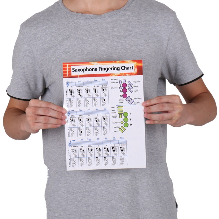 Coated Paper Saxophone Fingering Chord Diagrams Saxophone Practice Figure(Small) - Other Accessories by buy2fix | Online Shopping UK | buy2fix