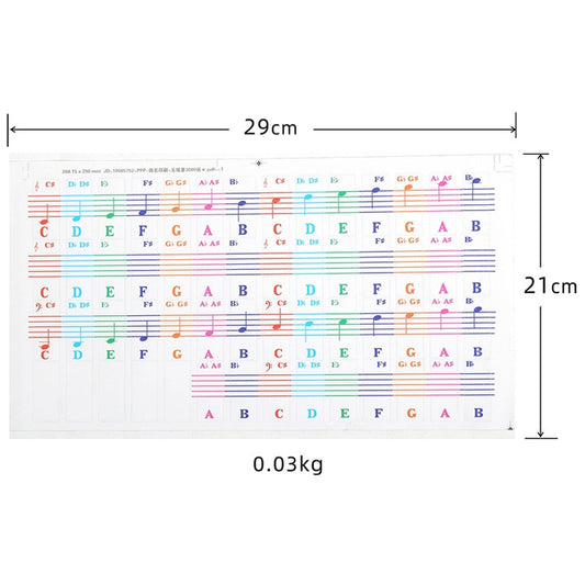 QT-005 5PCS Children Piano Keyboard Color Stickers Musical Instrument Accessories by buy2fix