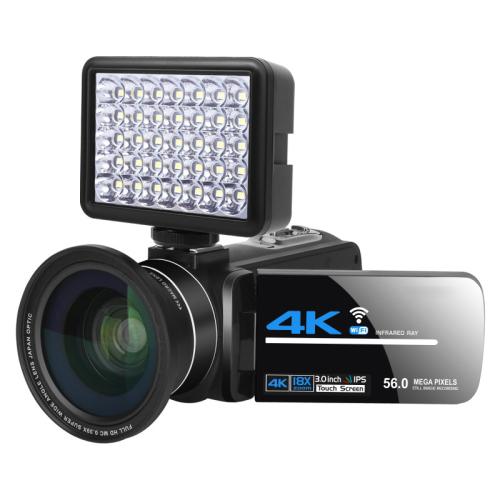 5600PX Zoomable 4K Digital Video Camera With Fill Light + Wide Angle Lens by buy2fix