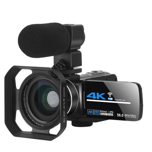 5600PX Zoomable 4K Digital Video Camera With Hood + Microphone + Wide-angle Lens by buy2fix