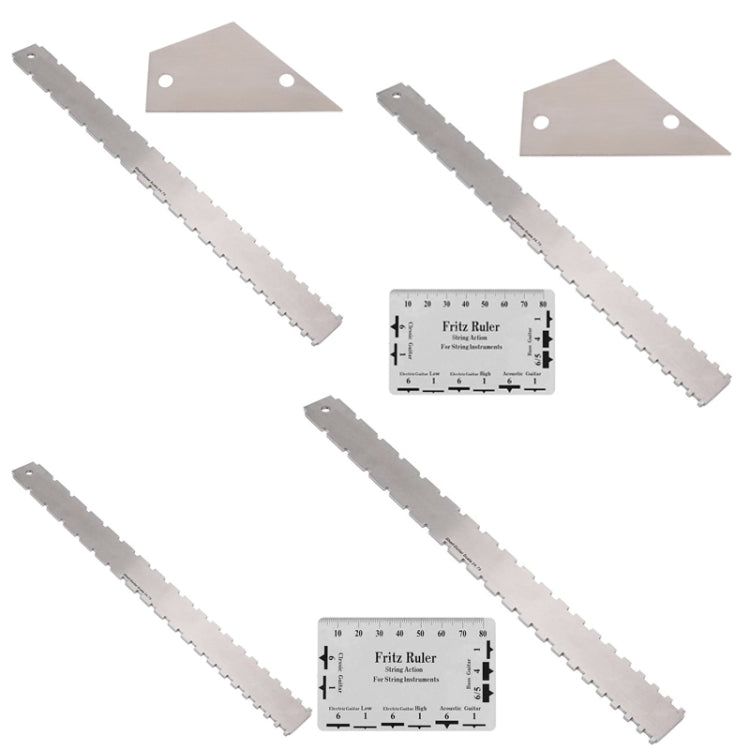 GNR3 Stainless Steel Measurement Bass Guitar Neck Ruler, Style: Double Teeth+Leveling Ruler+String High Ruler - String Instrument Accessories by buy2fix | Online Shopping UK | buy2fix