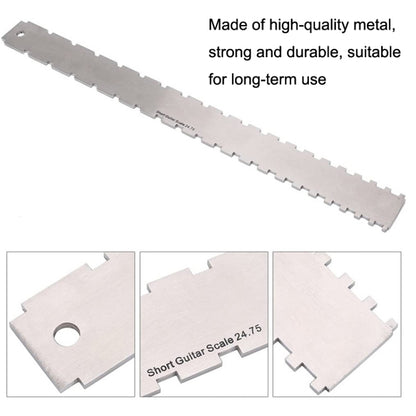GNR3 Stainless Steel Measurement Bass Guitar Neck Ruler, Style: Double Teeth+Leveling Ruler+String High Ruler - String Instrument Accessories by buy2fix | Online Shopping UK | buy2fix