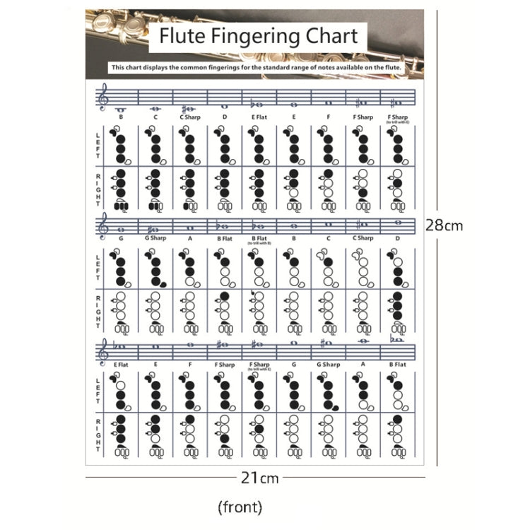 Coated Paper Flute Chord Fingering Practice Chart Staff Chord Fingering(Small) - Other Accessories by buy2fix | Online Shopping UK | buy2fix